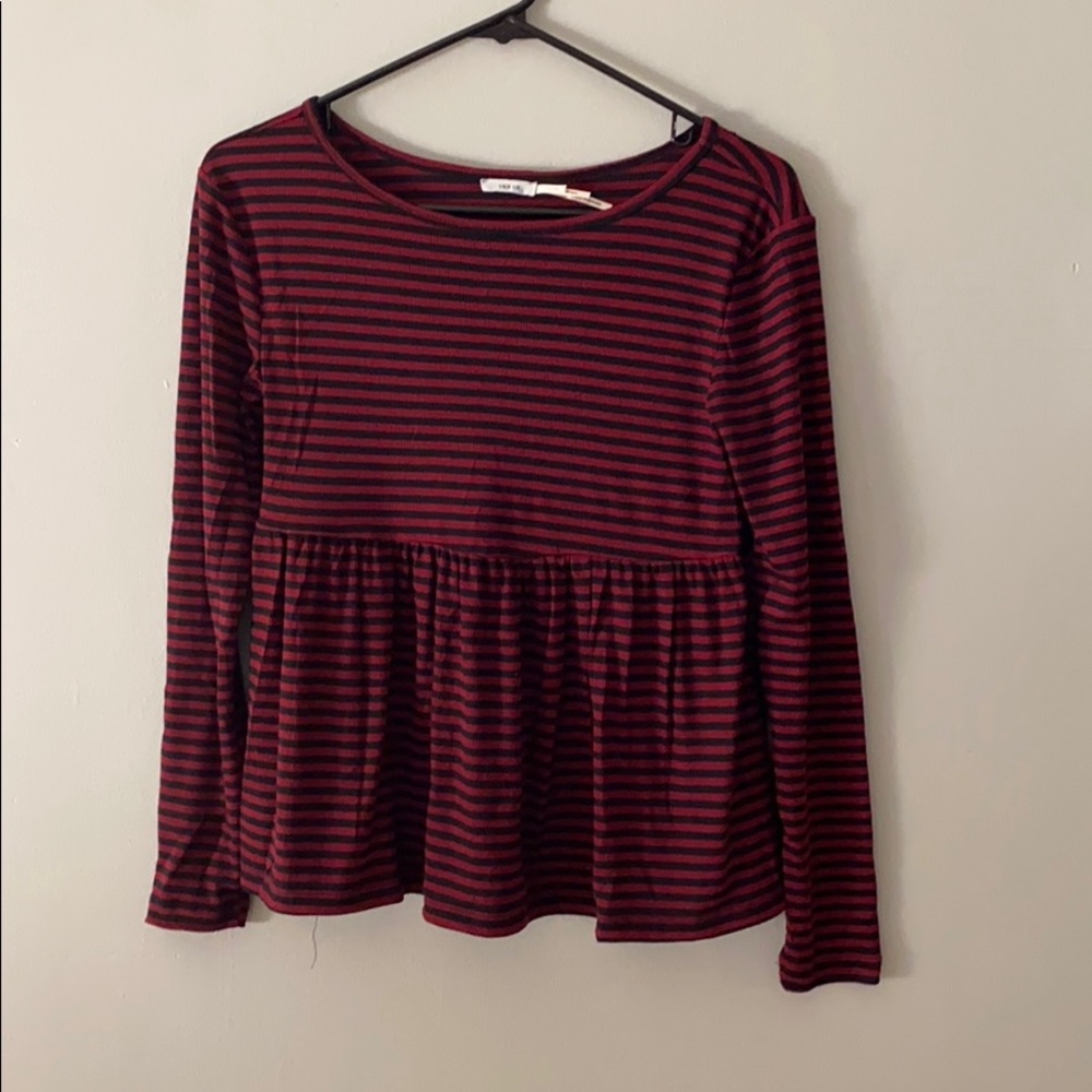 Striped peplum top